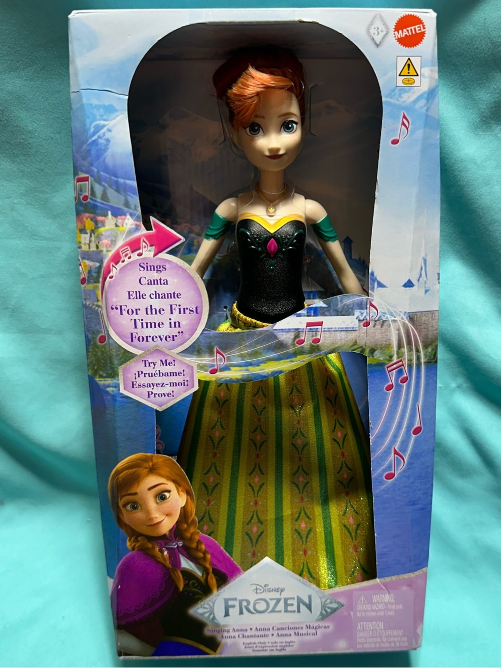 Mattel Frozen Anna Singing Doll - Green and Black Dress